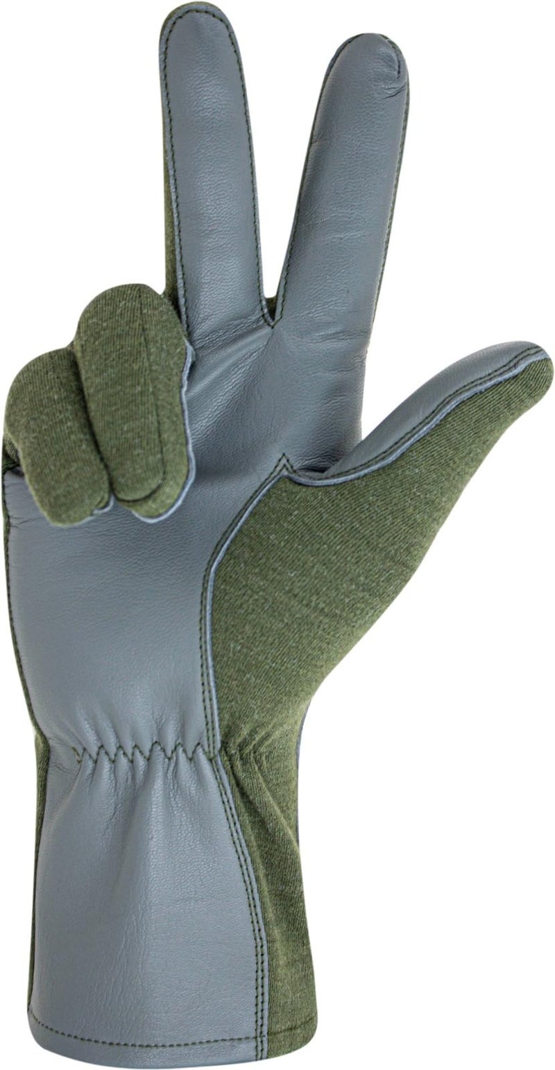 ONETAC OUTDOOR NOMEX FLIGHT FLYER PILOT OPERATOR DUTY GLOVES BLACK, GREEN, TAN (GREEN, MEDIUM) - Image 4